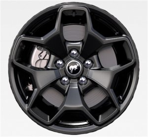 Ford Mustang Mach 1 Wheels - Ford Racing - Cast Aluminum, 17 in. x 7 in., 37.5mm Offset, Includes TPMS Sensor/Bronco Center Caps - Gloss Black - 2021 Ford Mustang Mach 1 Wheels - Ford Racing - Cast Aluminum, 17 in. x 7 in., 37.5mm Offset, Includes TPMS Sensor/Bronco Center Caps - Gloss Black - 2021